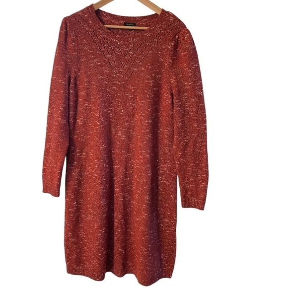 Talbots Pointelle Knit Shift Sweater Dress - Picture 3 of 10